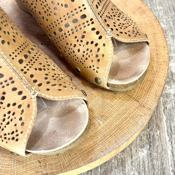 Pikolinos | Benissa Perforated Leather Wedge Peep Toe Sling Back Sandals Size 39 - Picture 3 of 12